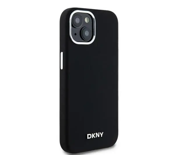 DKNY Hardcase Liquid Silicone Small Metal Logo MagSafe do iPhone 14 Czarny