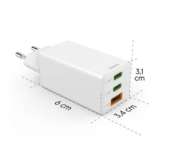 Hama mini 65W GaN QC Biały