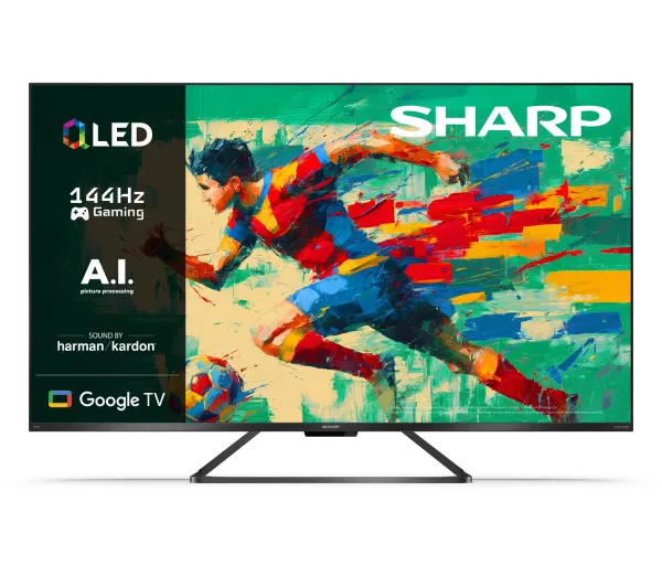 Sharp 55GR8765E 55" QLED 4K 144Hz Google TV Funkcje AI Dolby Vision IQ Dolby Atmos DTS X HDMI 2.1 DVB-T2
