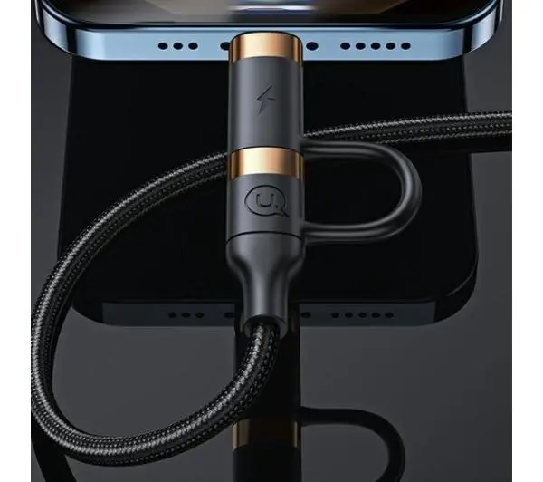 USAMS U62 2xUSB-C USB Lightning SJ483USB01 1,2m Czarny