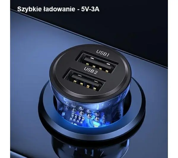 USAMS C31 2xUSB-A Fast Charge 3A Czarny
