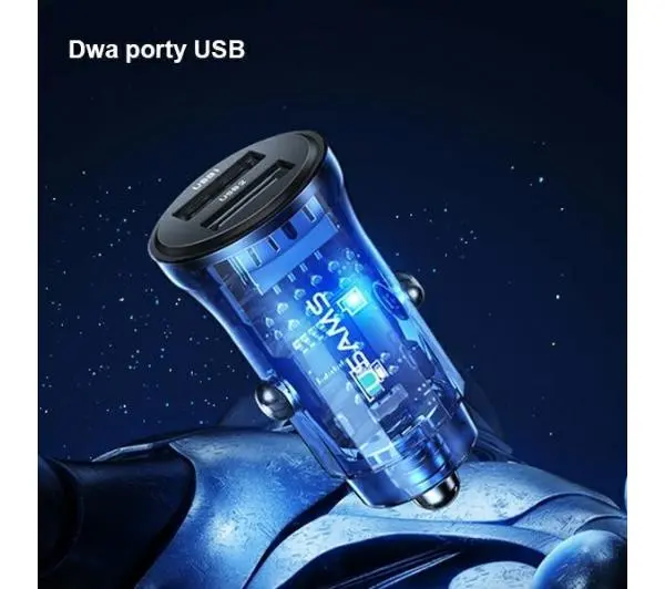 USAMS C31 2xUSB-A Fast Charge 3A Czarny