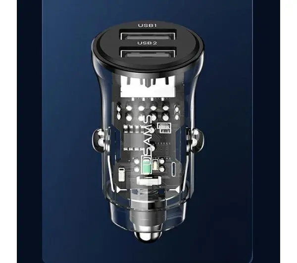 USAMS C31 2xUSB-A Fast Charge 3A Czarny