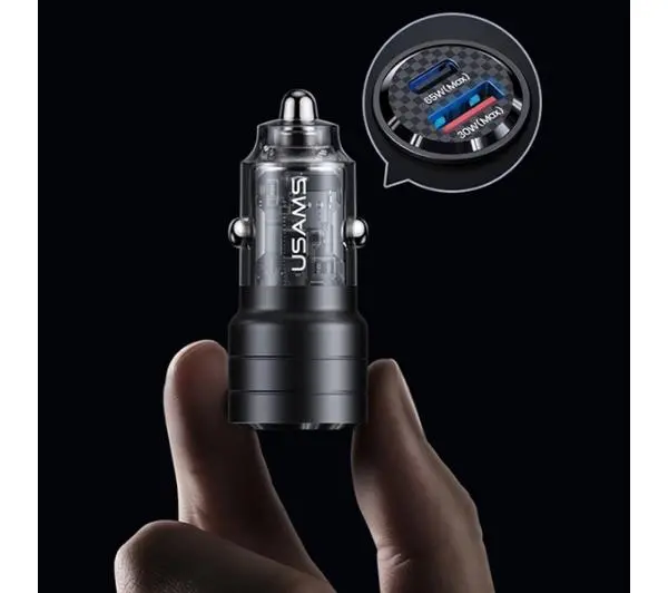 USAMS C36 USB+USB-C Fast Charge 95W Czarny