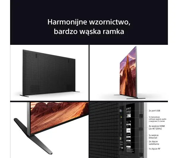 Sony BRAVIA 9 K-85XR90  85" QLED 4K Mini LED 120Hz Google TV Dolby Vision Dolby Atmos HDMI 2.1 DVB-T2 - Kup na Raty - RRSO 0%