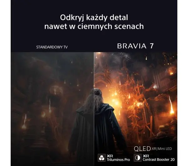 Sony BRAVIA 7 K-85XR70 85" QLED 4K Mini LED 120Hz Google TV Dolby Vision Dolby Atmos HDMI 2.1 DVB-T2 - Kup na Raty - RRSO 0%
