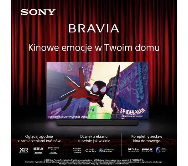 Sony BRAVIA 7 K-85XR70 85" QLED 4K Mini LED 120Hz Google TV Dolby Vision Dolby Atmos HDMI 2.1 DVB-T2 - Kup na Raty - RRSO 0%