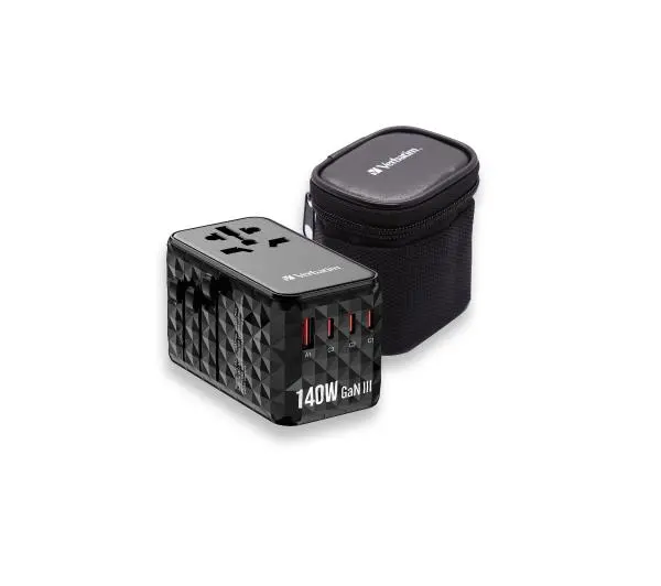 Verbatim GaN III UTA-10 World to World USB-A USB-C QC 140W - Kup na Raty - RRSO 0%