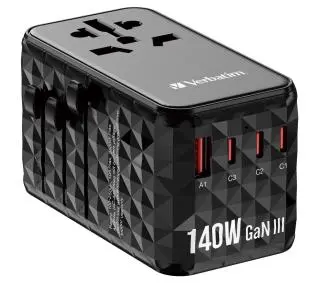 Verbatim GaN III UTA-10 World to World USB-A USB-C QC 140W - Kup na Raty - RRSO 0%