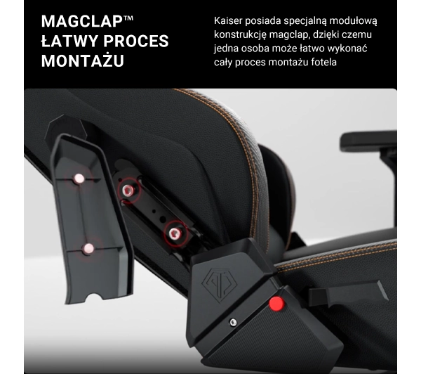 Anda Seat Kaiser 3 XL Gamingowy do 200kg Skóra ECO Czarny - Kup na Raty - RRSO 0%