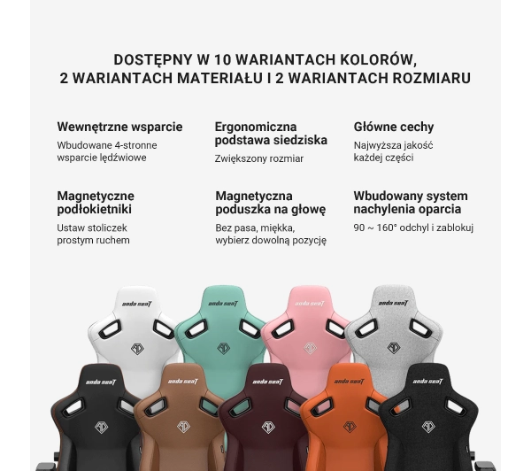 Anda Seat Kaiser 3 XL Gamingowy do 200kg Skóra ECO Czarny - Kup na Raty - RRSO 0%