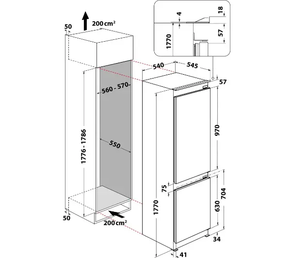 Whirlpool WHC18 T132 Pełny No Frost 177cm Komora świeżości - Kup na Raty - RRSO 0%