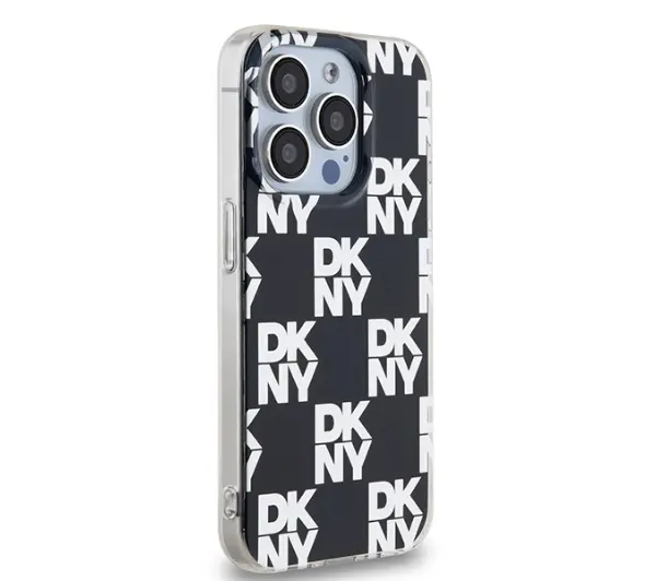 DKNY IML Checkered Mono Pattern do iPhone 15 Pro Czarny
