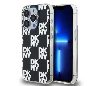 DKNY IML Checkered Mono Pattern do iPhone 15 Pro Czarny