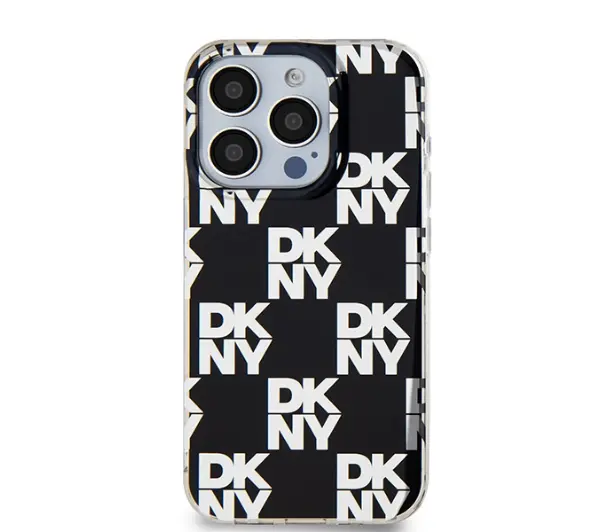 DKNY IML Checkered Mono Pattern do iPhone 15 Pro Czarny