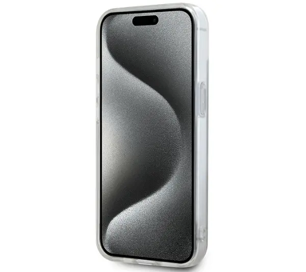 DKNY IML Checkered Mono Pattern & Printed Stripes MagSafe do iPhone 15 Beżowy