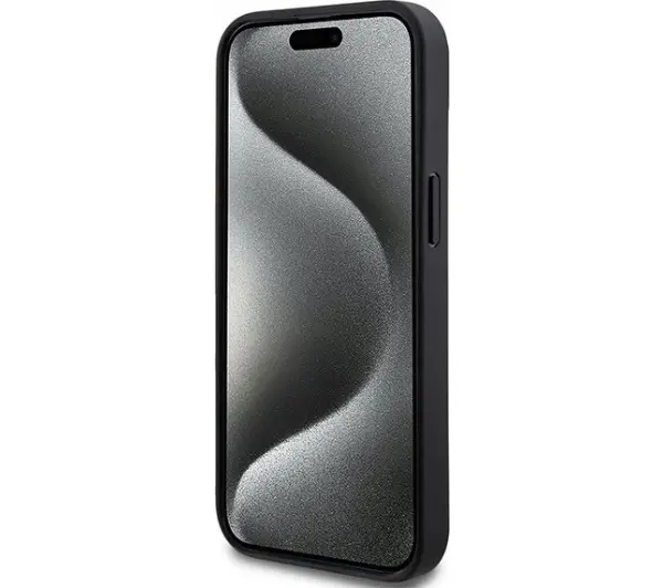 DKNY Leather Checkered Mono Pattern & Printed do iPhone 15/14/13 Czarny