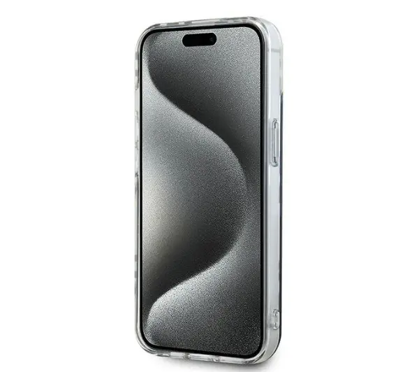 DKNY IML Checkered Mono Pattern do iPhone 15 Czarny