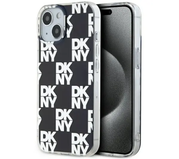 DKNY IML Checkered Mono Pattern do iPhone 15 Czarny