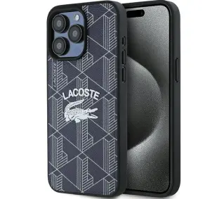 Lacoste Monogram Vintage Logo MagSafe do iPhone 15 Pro Max Granatowy