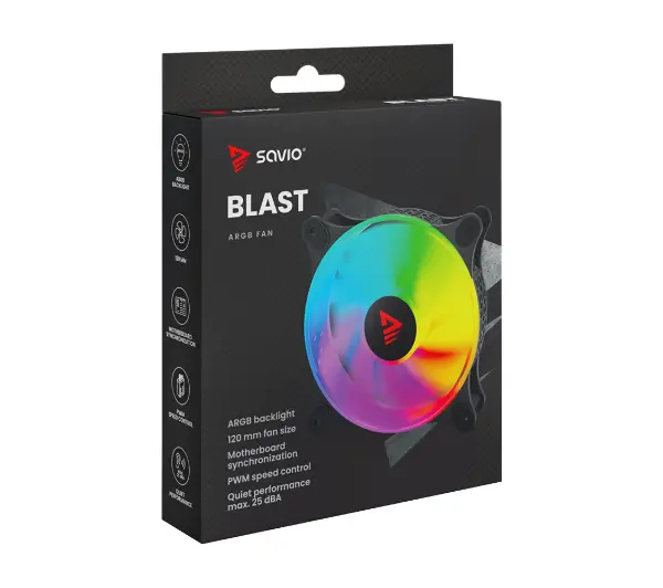 Savio Blast 120mm ARGB Czarny