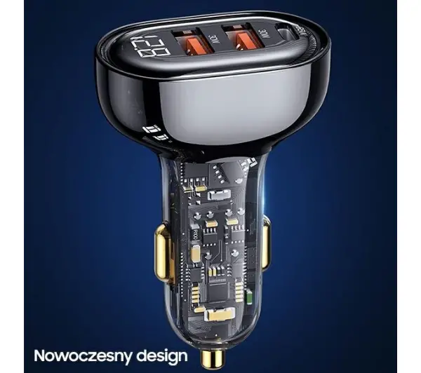 USAMS CC158CC02 2XUSB+1XUSB-C 125W Niebieski