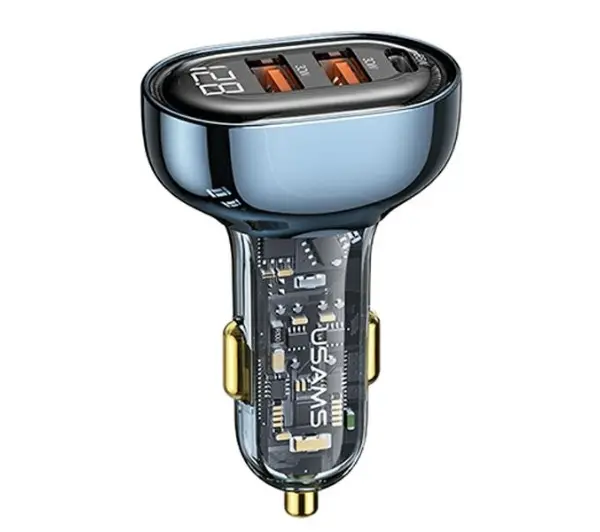 Ładowarka samochodowa USAMS CC158CC02 Przezroczysty Niebieski