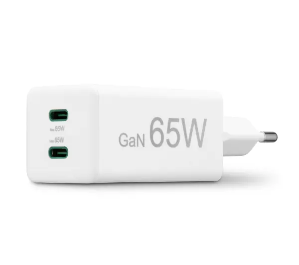 Hama Mini 65W GAN PD/QC 2X USB-C Biały