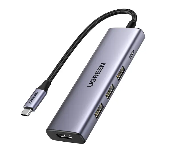 UGREEN Revodok CM511 USB-C do 3x USB USB-C HDMI 4K 30Hz PD 100W Szary