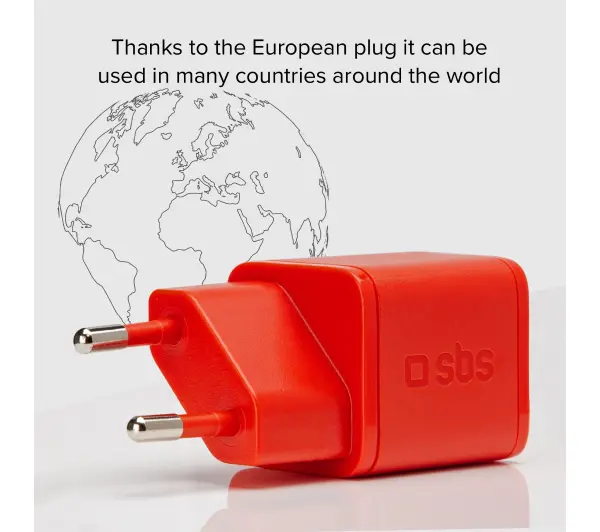 SBS NanoTube GaN PD20W USB-C Czerwony