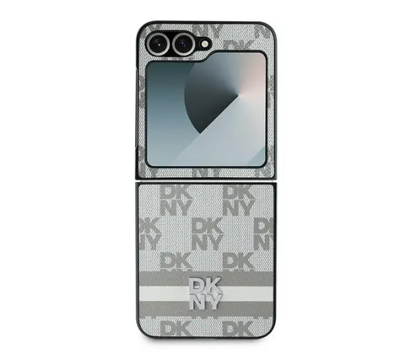 DKNY Printed Stripes do Z Flip 6 Beżowy
