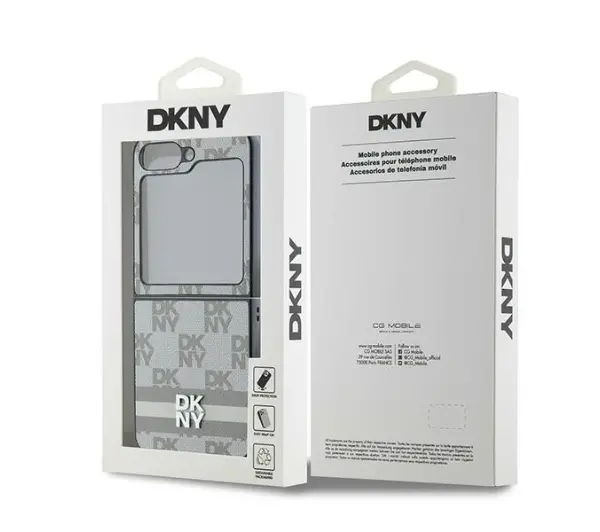 DKNY Printed Stripes do Z Flip 6 Beżowy