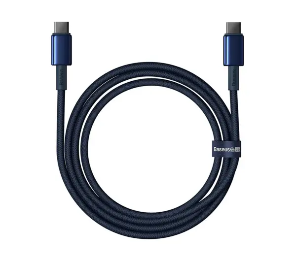 Baseus USB-C do USB-C Tungsten Gold 100W 1m Niebieski
