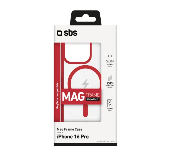 SBS Mag Frame TEMAGCOLIP1661PR do iPhone 16 Pro Czerwony