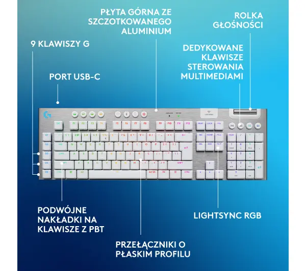 Logitech G915 X Lightspeed Tactile US INTL Biały - Kup na Raty - RRSO 0%