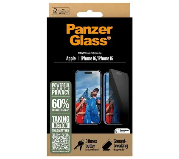 PanzerGlass Privacy Screen Protector do iPhone 16