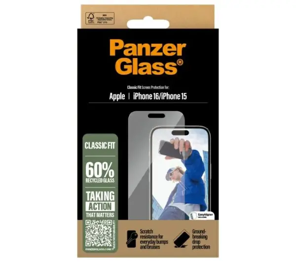 PanzerGlass Screen Protector Classic Fit do iPhone 16