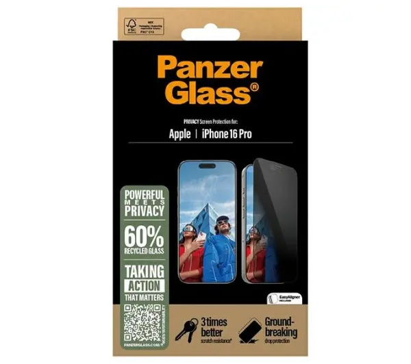 PanzerGlass Privacy Screen Protector do iPhone 16 Pro