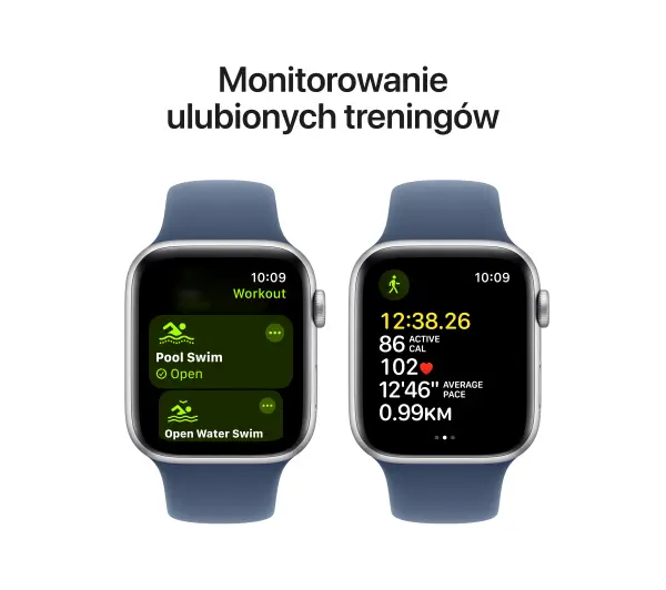 Apple Watch SE GPS + Cellular koperta 40mm aluminium srebrny pasek sportowy denim M/L - Kup na Raty - RRSO 0%