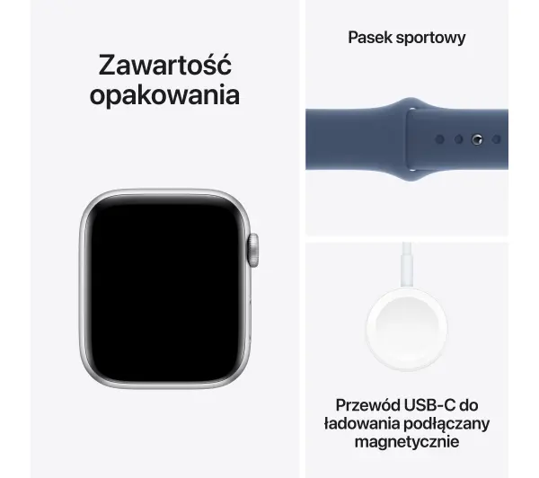 Apple Watch SE GPS + Cellular koperta 40mm aluminium srebrny pasek sportowy denim M/L - Kup na Raty - RRSO 0%