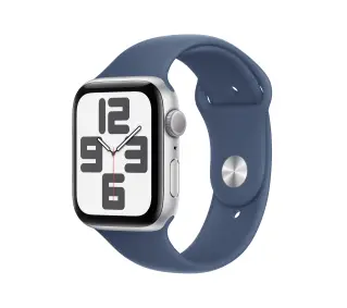 Apple Watch SE GPS + Cellular koperta 40mm aluminium srebrny pasek sportowy denim M/L - Kup na Raty - RRSO 0%