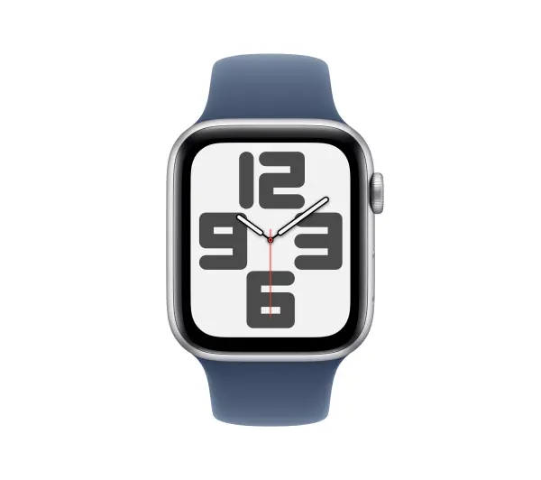 Apple Watch SE GPS + Cellular koperta 40mm aluminium srebrny pasek sportowy denim M/L - Kup na Raty - RRSO 0%