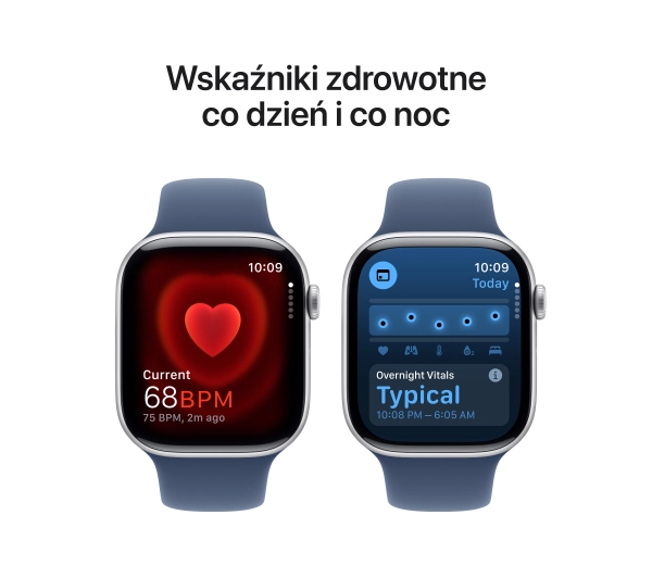 Apple Watch Series 10 GPS AI + Cellular AI koperta 46mm aluminium srebrne pasek sportowy denim M/L - Kup na Raty - RRSO 0%