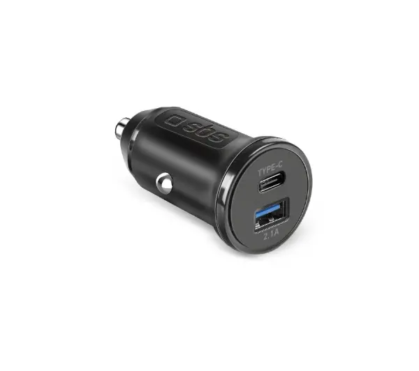SBS USB-C USB-A 10W 2.1A Czarny