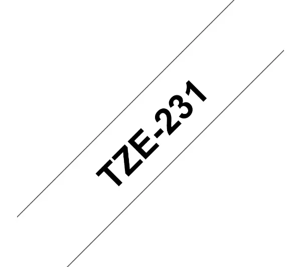 Brother TZe-231 12mm x 8m Czarno-biały