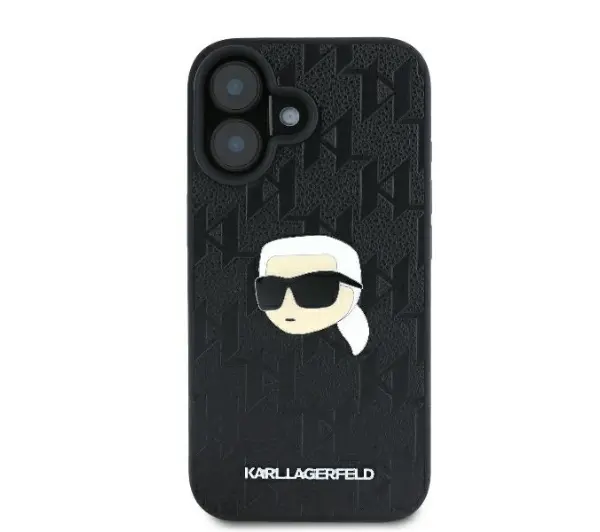 Karl Lagerfeld Monogram Karl Head Pin do iPhone 16 Czarny