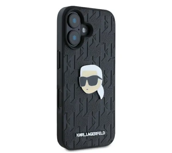 Karl Lagerfeld Monogram Karl Head Pin do iPhone 16 Czarny