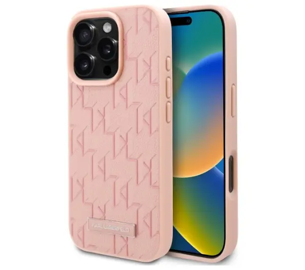 Etui KARL LAGERFELD Hot Stamp Magsafe do Apple iPhone 16 Pro Różowy