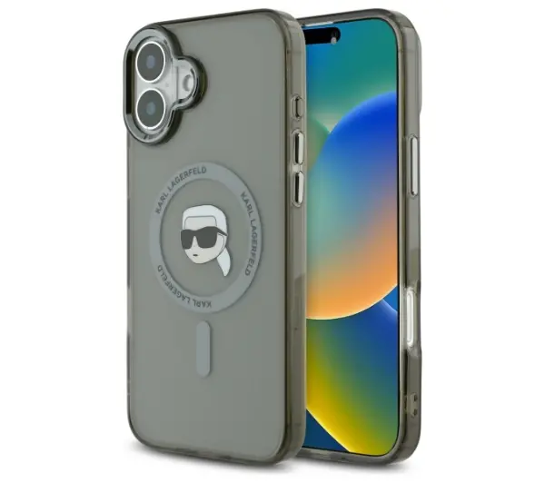 Karl Lagerfeld IML Metal Karl Head MagSafe do iPhone 16 Czarny