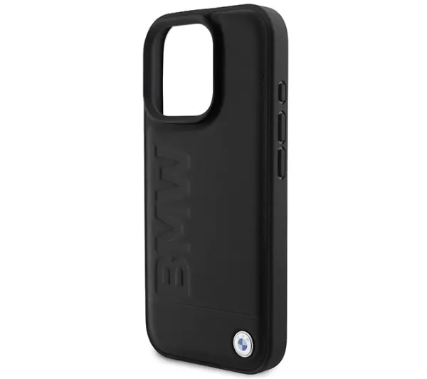 BMW Leather Hot Stamp MagSafe do iPhone 16 Pro Czarny